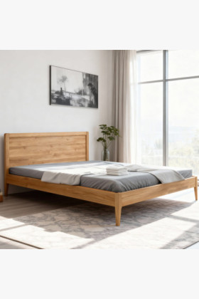 Doppelbett Eiche massiv 180x200 cm mit Lattenrost gratis